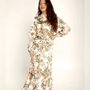 Veiled Collection Palm Satin Maxi Dress